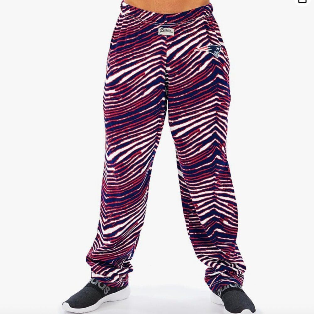 Zubaz  Pants Mens XL Classic Zebra Print Patriots New‎ England Striped Bills
